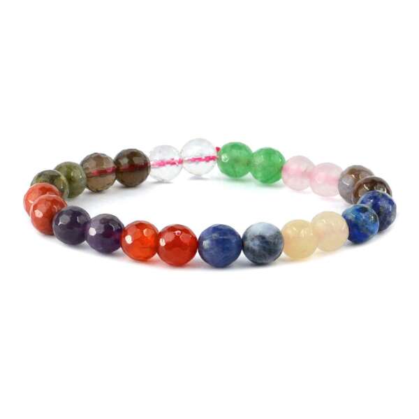 12 Chakra Round Bead Bracelet