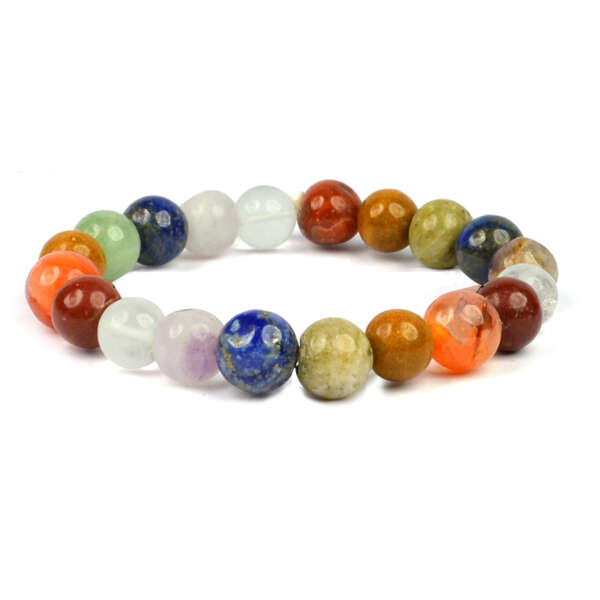 7 chakra Round Bead Bracelet
