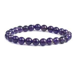 Amethyst 8 mm Round Bead Bracelet