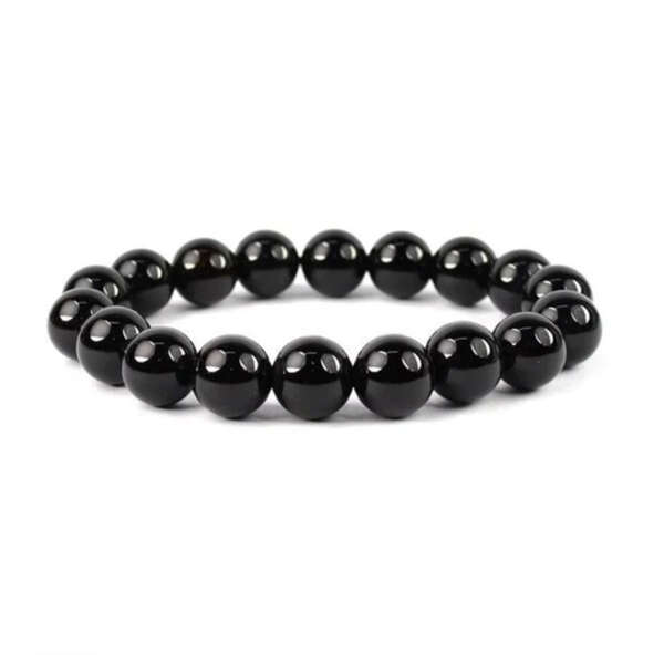 Black Onyx Round Bead Bracelet