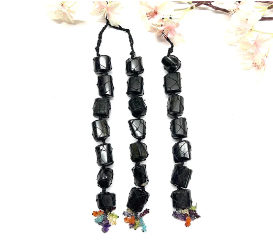 Black Tourmaline hanging crystals