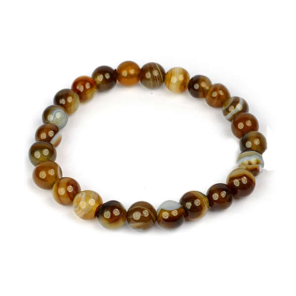 Botswana Agate 8 mm Round Bead Bracelet