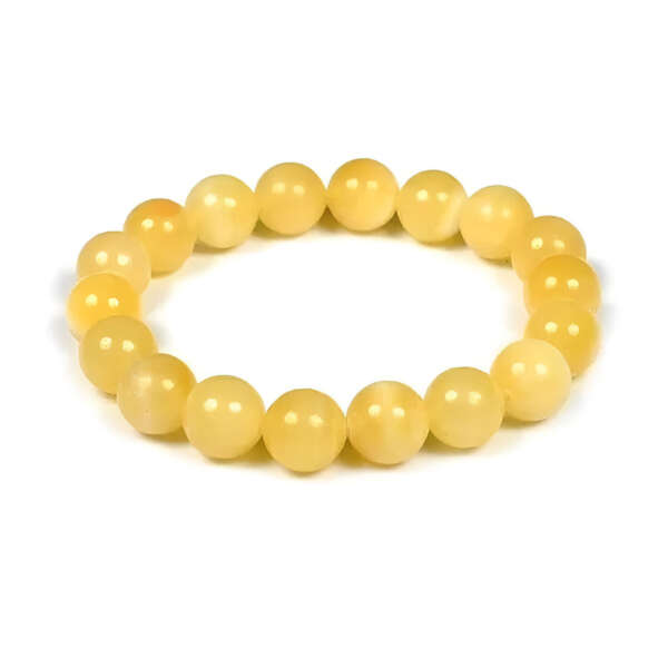 Calcite Yellow Round Bead Bracelet