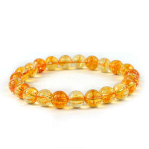 Citrine 8 mm Round Bead Bracelet