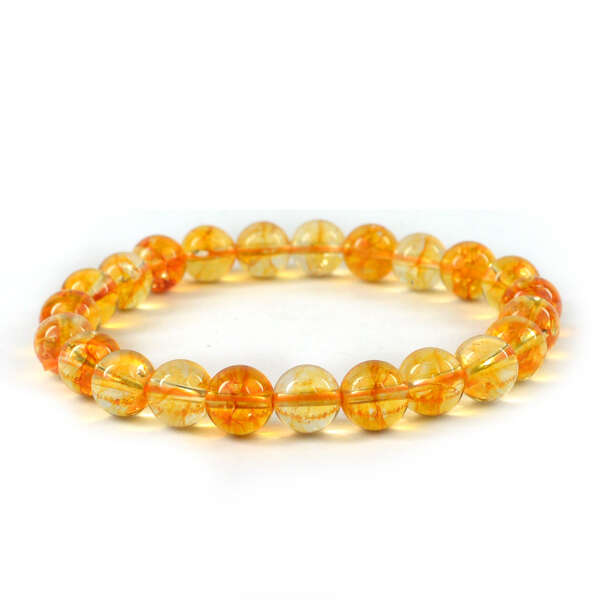 Citrine 8 mm Round Bead Bracelet