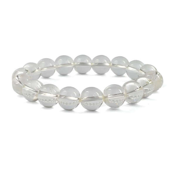 Clear Quartz Round Bead Bracelet