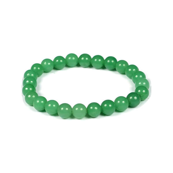 Green Jade Round Bead Bracelet