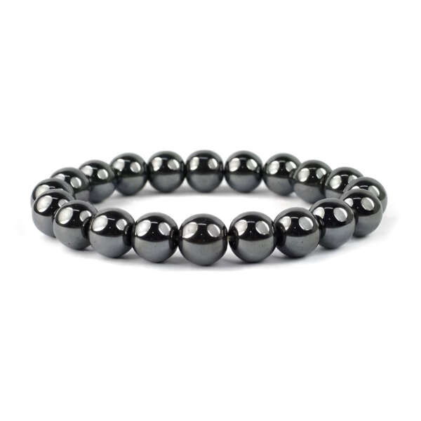 Hematite Round Bead Bracelet