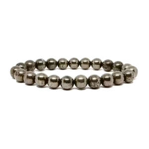 Pyrite Round Bead Bracelet