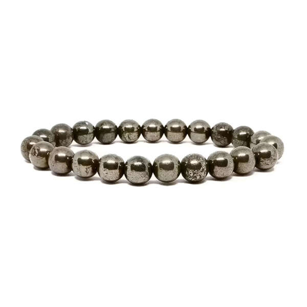 Pyrite Round Bead Bracelet