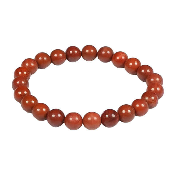 Red Jasper Round Bead Bracelet