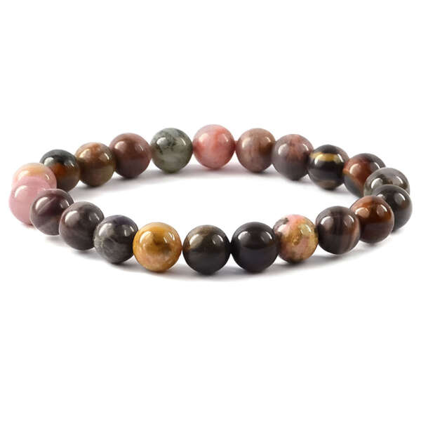 Rhodonite Round Bead Bracelet