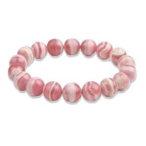 Rhodocrosite Round Bead Bracelet