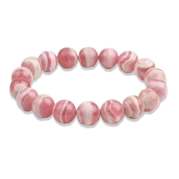 Rhodocrosite Round Bead Bracelet