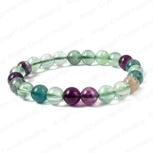 Fluorite Round Bead Bracelet